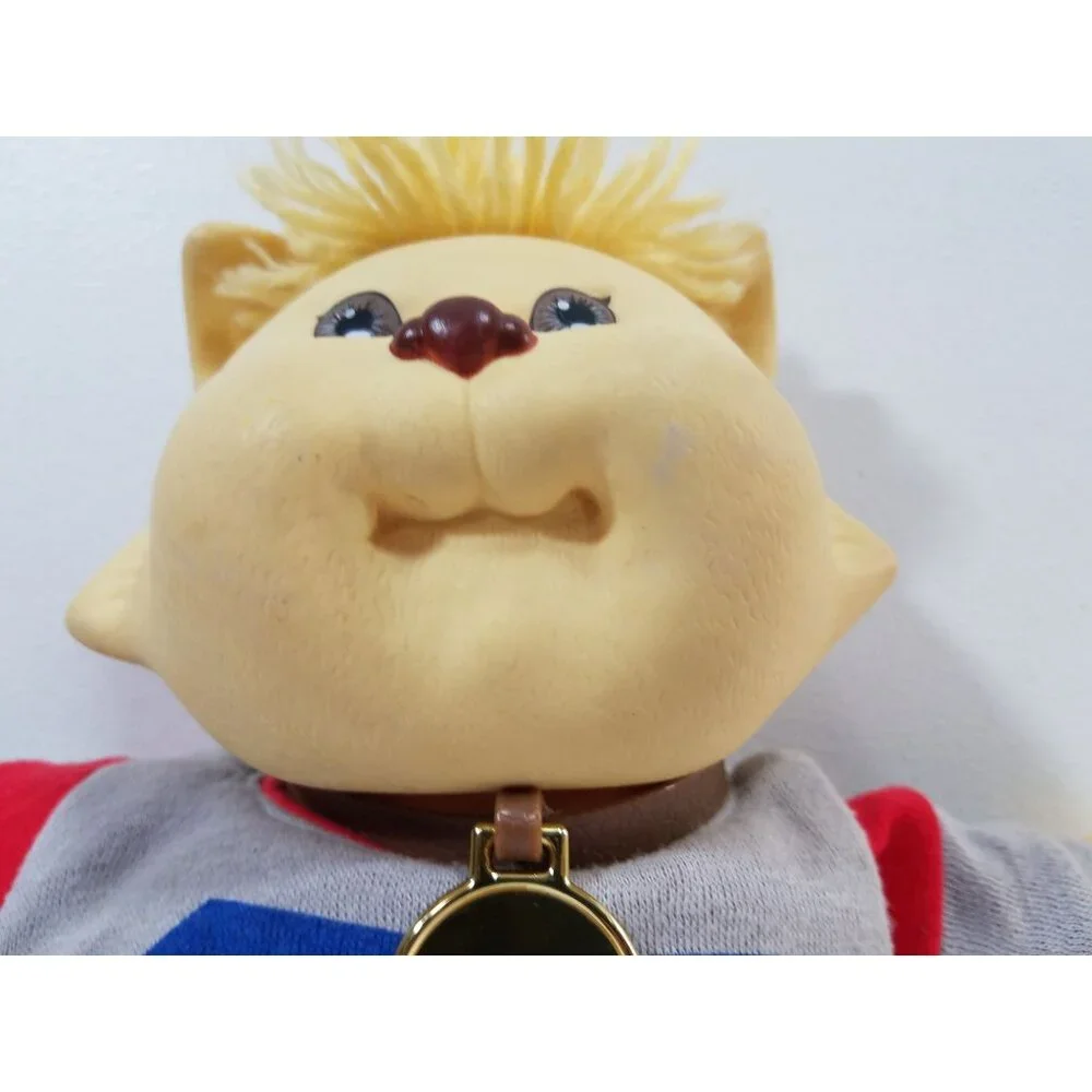 Cabbage Patch Kids Koosas Cat 14in Plush Doll Sweats Red Gray 1983 CPK Outfit